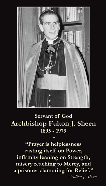 Servant of God - Archbishop Fulton J. Sheen Prayer Card